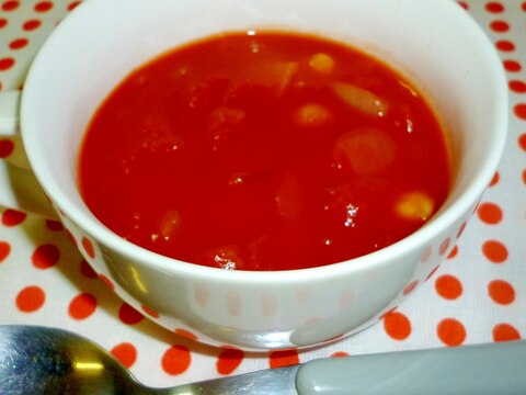 トマトたっぷり濃厚簡単☆お豆のトマトスープ♪
